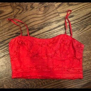 Frenchi Red Lace Bralette Adjustable Straps